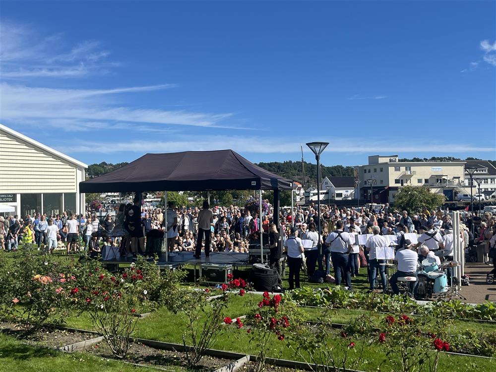 Masse mennesker i Byhaven - Klikk for stort bilde